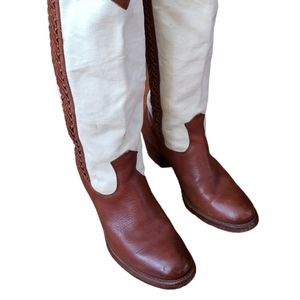 Frye Canvas and Leather Boots